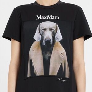 MaxMara Black Graphic Short Sleeve Tee